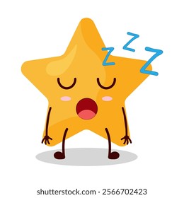 cute rest expression of star cartoon character
