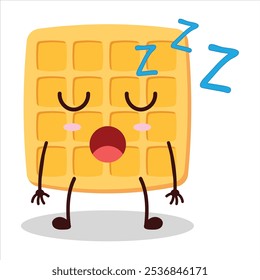 cute rest expression of waffle character