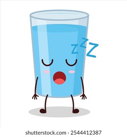 cute rest expression of water in glass cartoon character