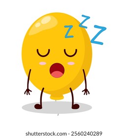 cute rest expression of yellow balloon cartoon character
