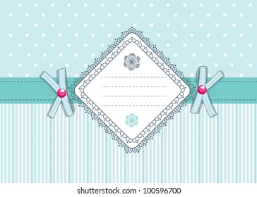 Cute retro card  with flirty bows and place for text