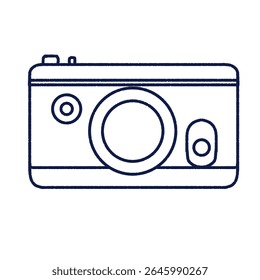 Ilustração de fita cassete retro bonito na cor azul escuro com um estilo de desenho animado minimalista. Perfeito para vintage projetos temáticos de música, adesivos digitais, conteúdo nostálgico, ou kawaii clipart coleções. 