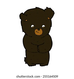 cute retro comic book style cartoon black bear