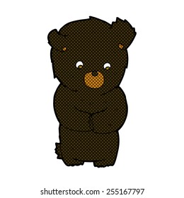 cute retro comic book style cartoon black bear