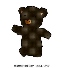 cute retro comic book style cartoon black bear