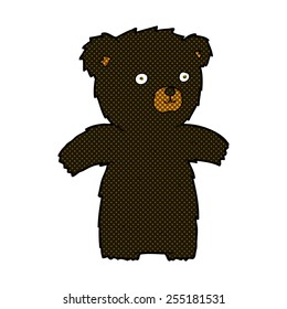 cute retro comic book style cartoon black bear