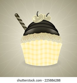 Cute retro cupcake