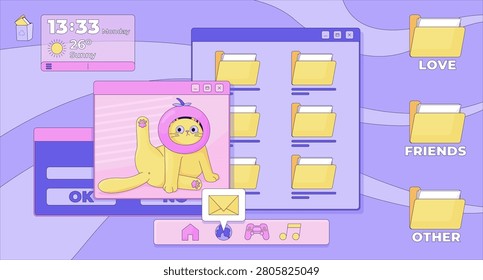 Cute retro desktop interface