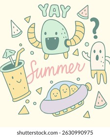 bonito retro doodle verão yay!