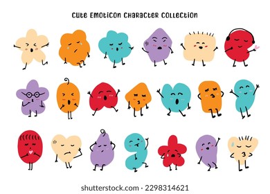 Cute Retro Expressive Emoticon Doodle Collection