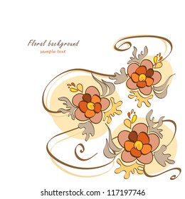  Cute retro floral background