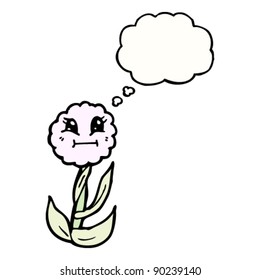 süße Retro-Blumenkarikatur
