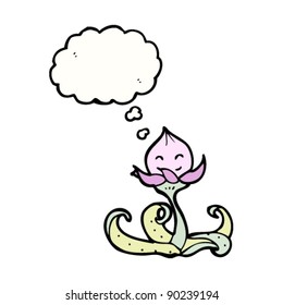 caricatura de una flor retro adorable