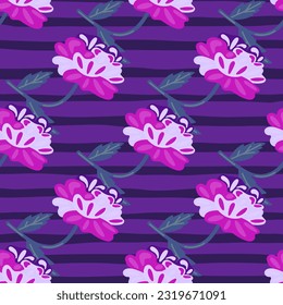Patrón de flores retro sin costuras. Fondo interminable con flores dibujado a mano. Diseño estilizado para tela, impresión textil, envoltura, cubierta. Ilustración del vector