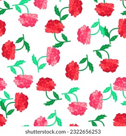 Cute retro flower seamless pattern. Hand drawn floral endless background. Stylized design for fabric, textile print, wrapping, cover. Vector illustration