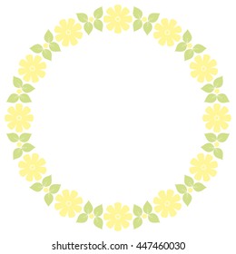 Cute retro flowers frame for wedding invitations and birthday cards