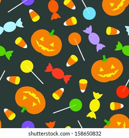 A cute retro Halloween background. Seamlessly repeatable. Eps 8 Vector.