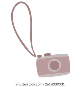 Cute retro hand-drawn camera illustration