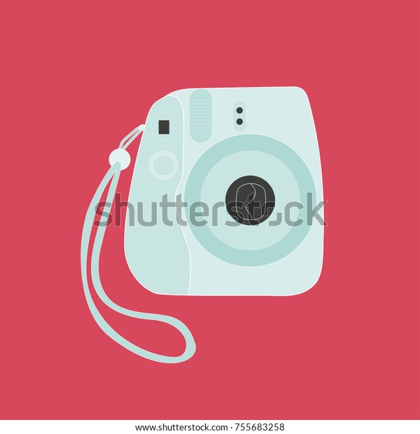 Cute\
retro instant camera.  Pop art vector illustration.\
