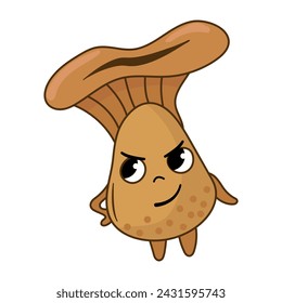 Cute Retro mushroom character. 	
White background, isolate