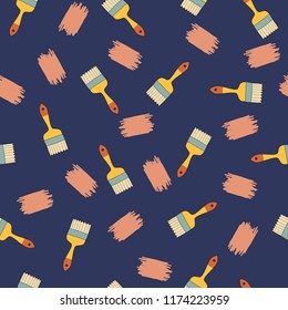 Cute retro paint brush pattern. For textile, poster, card, scrapbooking, birthday and party invitation, wallpaper or background.