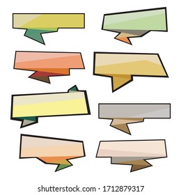 Cute retro paper banner on white background
