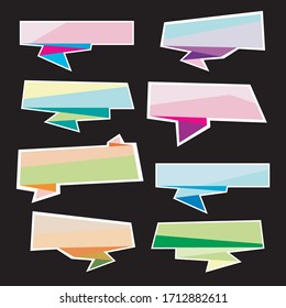 Cute retro paper banner on black background