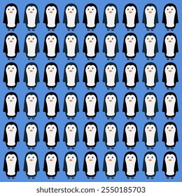 CUTE RETRO PENGUINS CHRISTMAS PATTERN TEXTURE BACKGROUND