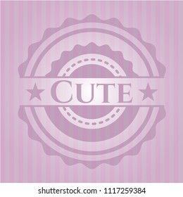 Cute retro pink emblem