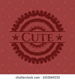 Cute retro red emblem