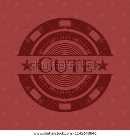 Cute retro red emblem
