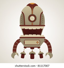 Cute Retro Robot Character