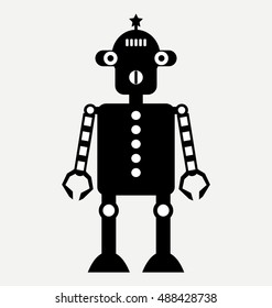 cute retro robot icon