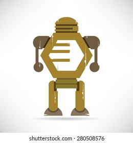 cute retro robot, monster