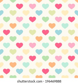 Cute retro seamless background with hearts 