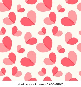Cute retro seamless background with hearts 