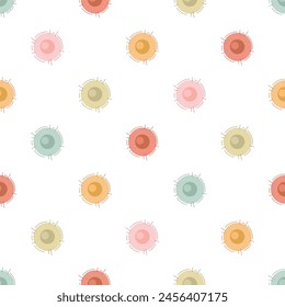 Cute retro suns seamless vector pattern. Scandi design. Vintage hand drawn background for kids room decor, nursery art, card, gift, fabric, textile, wrapping paper, wallpaper, packaging, apparel.