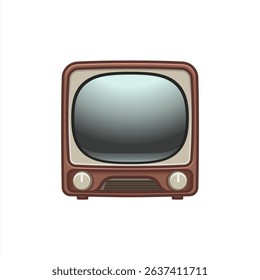 Cute retro TV set, Emoji retro tv icon.