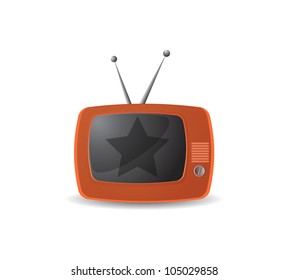 Cute retro tv vector