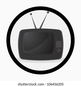 Cute retro tv vector