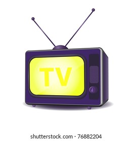 Cute retro tv vector