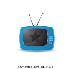 Cute retro tv vector