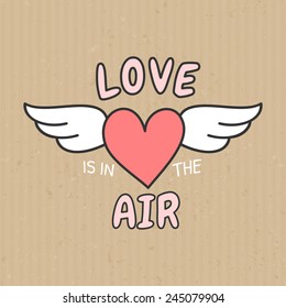 Cute retro typographic design greeting card for Valentine's Day.