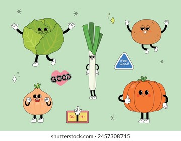 a cute retro vegetable character