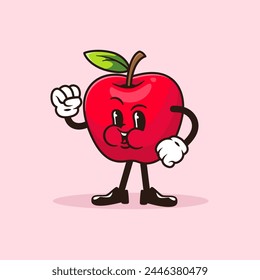 Cute retro vintage fruits vector illustration