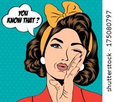 cute retro woman in comics style, vector illustration