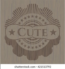 Cute retro wooden emblem