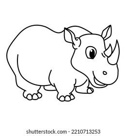 Cute Rhino Cartoon Characters Vector Illustration Stock Vector (Royalty ...