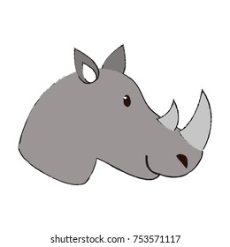 Cute rhino cartoon icon vector illustration graphic design