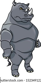 cute rhino cartoon is posing